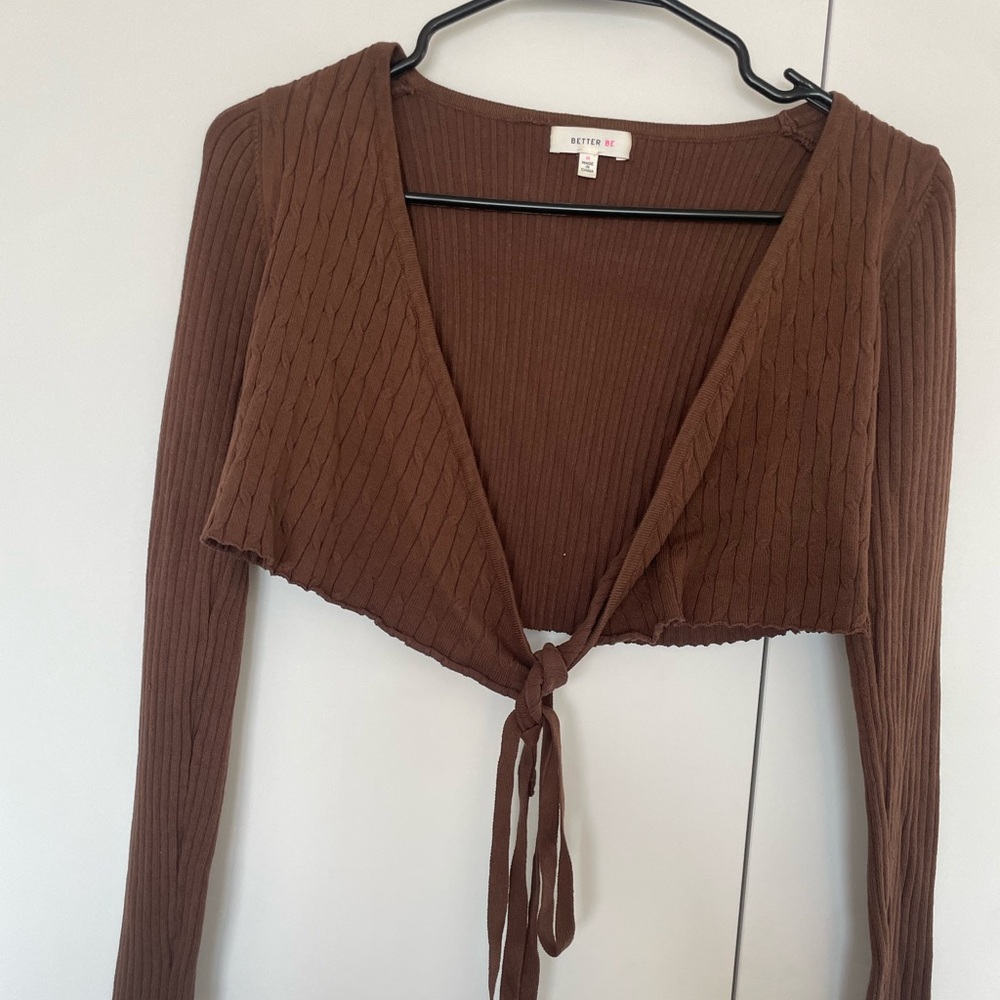 Better Be Chocolate Brown Tie-Front Blouse